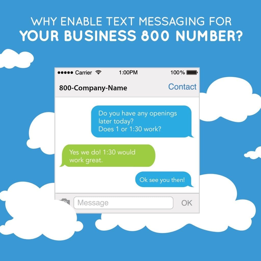 Text messaging for business why enable text messages for your business 800 number
